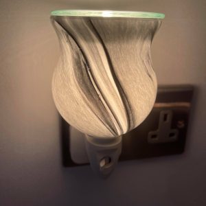Glass Plug In Warmer Grey Swirl