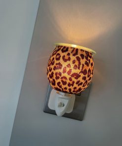 gold animal print plug in light on